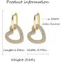 LITRENDY 2021 Fashion 6 Style Hip-hop Geometry Copper Gold-plated Cubic Zirconia Hoop Dangle Earring for Women,Perfect Green Dangle Earrings for Ladies Mothers Day