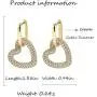 LITRENDY 2021 Fashion 6 Style Hip-hop Geometry Copper Gold-plated Cubic Zirconia Hoop Dangle Earring for Women,Perfect Green Dangle Earrings for Ladies Mothers Day