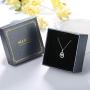 Sllaiss 925 Sterling Silver Infinity Pendant Necklace Blue Heart Swarovski Crystal Sapphire 18K Endless Pendant Necklace for Women Jewelry Gift for Anniversary