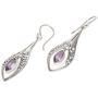 NOVICA Amethyst .925 Sterling Silver Dangle Earrings Purple Teardrops