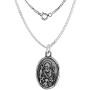 Sterling Silver St Nicholas Medal Necklace Oval 1.8mm Chain