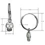 Big Apple Hoops - Easter Sunday High Polished Solid 925 Sterling Silver Punk Rock Skull Charm with 14mm Hoop Earrings in 2 Colors Silver or Black with Maximum Anti-Tarnish Finish Gifts for Men, Teens, Women