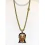 Shop-iGold Men Women 925 Italy Gold Finish Iced Medallion Medusa Mask Charm Ice Out Pendant Stainless Steel Real 6mm Miami Cuban Chain Necklace, Mens Jewelry, Iced Pendant, Miami Cuban Necklace