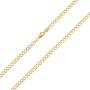 Nuragold 10k Yellow Gold 3.5mm Cuban Chain Curb Link Diamond Cut Pave Two Tone Pendant Necklace, Mens Womens Lobster Lock 16'' 18'' 20'' 22'' 24'' 26'' 28'' 30''