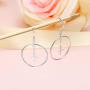 925 Sterling Silver Faith Cross Hoops Dangle Earrings Large Circle Dangling Religious Gift for Women