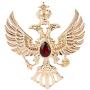 Knighthood Double Headed Eagle with Winged Stone Detailing Lapel Pin Badge Coat Suit Jacket Wedding Gift Party Shirt Collar Accessories Brooch