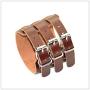 Mgutillart Punk Rock Metal Buckle Wristband Wide Leather Belt Cuff Bracelet