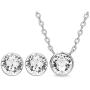AURA Rhodium Plated Pendant Necklace and Crystal Stud Earring Jewelry Set Using Genuine Swarovski Crystals