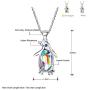 NEOGLORY Jewelry Crystal Penguin Birthstone Pendant Necklace 2 Colors Embellished with Crystals from Swarovski