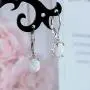 Opal Leveback Earrings Dangle White Rose Gold Plated for Women Girls Hypoallergenic 6x8mm