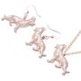 WEVENI Alloy German Shepherd Dog Jewelry Set Pet Earrings Necklace Silver Gold Plated Pendant Gifts for Women Girls Ladies