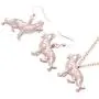 WEVENI Alloy German Shepherd Dog Jewelry Set Pet Earrings Necklace Silver Gold Plated Pendant Gifts for Women Girls Ladies