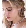 A+O Mother of The Bride or Groom Gift, Wedding Oval Earring and Necklace Jewelry Set in Silver, Gold, Rose Gold