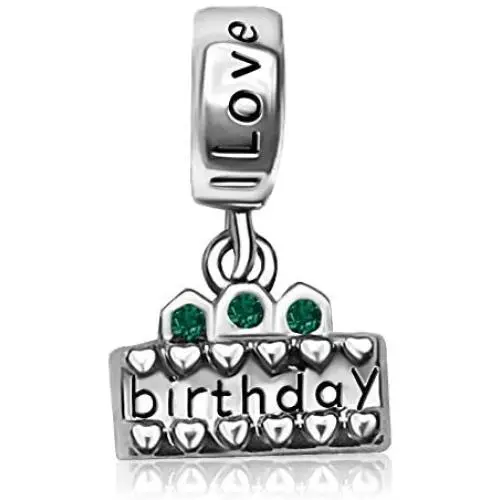 JMQJewelry Heart Charm Birthday Cake I Love You Charms Candle Dangle Beads Bracelets Christmas