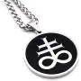 Gungneer Satanic Leviathan Necklace Stainless Steel Keel Chain Strength Amulet Religious Jewelry for Men Women