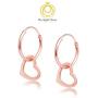 Big Apple Hoops - Jewelry High Polished Sterling Silver Small Heart Charm Hoop Earrings Made from Solid 925 Sterling Silver in 3 Color Rose, Silver, Gold Special Fashion Gifts for Women, Teens, Men