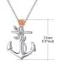 KINGWHYTE 925 Sterling Silver Necklace for Women Anchor/Compass Necklace Graduation KINGWHYTE 925 Sterling Silver Necklace for Women Anchor/Compass Necklace Graduation