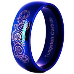 Cloud Dancer 8mm Width Tungsten Carbide Blue Dome Silver Dome Gold Dome Black Dome Doctor Who Brand Wedding Ring-Free Inside Engraving