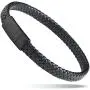 LUXAR Men’s Genuine Interwoven Black Leather Braided Bracelet | Brushed Black/Brushed Stainless Steel Magnetic Clasp | Male Jewelry LUXAR Men’s Genuine Interwoven Black Leather Braided Bracelet | Brushed Black/Brushed Stainless Steel Magnetic Clasp | Male Jewelry