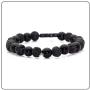 Fusamk Fashion Yoga Natural Stone Bracelet Religious Cross Beads Link Bracelet.7.5'' Wrist