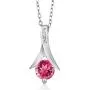 Gem Stone King 925 Sterling Silver Mystic Pink Topaz Pendant and Earrings Set For Women (2.25 Ct Round with 18 Inch Silver Chain) Gem Stone King 925 Sterling Silver Mystic Pink Topaz Pendant and Earrings Set For Women (2.25 Ct Round with 18 Inch Silver Chain)