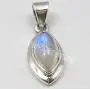 SilverStarJewel 6 x 12 mm Rainbow Moonstone Pendant 1'' 925 Stamped Fine Silver SilverStarJewel 6 x 12 mm Rainbow Moonstone Pendant 1'' 925 Stamped Fine Silver