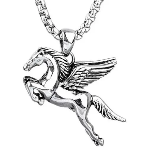 Running Horse Shape Men Necklaces Stainless Steel Pendant Necklace Women Girls Gift Running Horse Shape Men Necklaces Stainless Steel Pendant Necklace Women Girls Gift