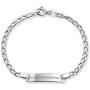Thin ID Identification Bracelet Curb Cuban Link Engravable Name Plate 925 Silver Sterling Small Wrist 6 Inch Personalize