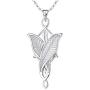 JO WISDOM Arwen Evenstar Necklace,925 Sterling Silver Lord of The Ring Hobbit Pendant Necklace with 5A Cubic Zirconia,Elvish Jewelry for Women