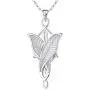 JO WISDOM Arwen Evenstar Necklace,925 Sterling Silver Lord of The Ring Hobbit Pendant Necklace with 5A Cubic Zirconia,Elvish Jewelry for Women