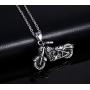 Stainless Steel Gothic Ghost Rider Motorbike Motorcycle Pendant Necklace Cool Motor Bike Biker Jewelry for Men Boy