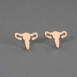 Tiny Uterus Earrings Simple Stainless Steel Ear Studs Anatomic Stud Earrings for Women