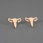 Tiny Uterus Earrings Simple Stainless Steel Ear Studs Anatomic Stud Earrings for Women