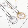 welbijoux Long Necklace for Women Fashion Jewelry Bohemian CZ Circle Layered Pendant Statement Necklaces with Gifts Box