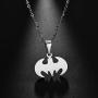 RZCXBS Womens Men Lightweight Surgical Stainless Steel Bat Man Necklace Charm Batman Insect Necklace