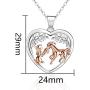 Horse Necklace for Women 925 Sterling Silver Love heart Girl Stroking Horse Head Pendant Necklace Jewelry Gifts for Women Daughter Sister