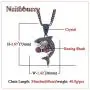 Nsitbbuery Hip Hop Night Club Bar Zircon Boxing Shark Pendant Stainless Steel Chain Necklace Nsitbbuery Hip Hop Night Club Bar Zircon Boxing Shark Pendant Stainless Steel Chain Necklace