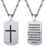 PROSTEEL Stainless Steel Cross Jewelry, Mens Womens Jewelry, Dog Tags Pendant, Military Tag with Words, Inspirational Necklace