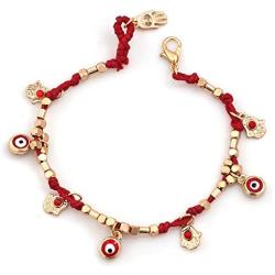 Moonlight Collections Evil Eye Turkish Protection Macrame Jewelry Hamsa Hand Bracelet