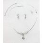 Faship Gorgeous Rhinestone Crystal Floral Necklace Earrings Set
