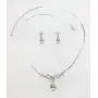Faship Gorgeous Rhinestone Crystal Floral Necklace Earrings Set