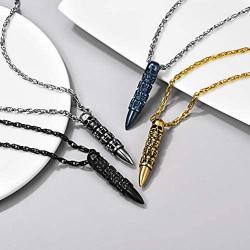 Skull Bullet Necklace/Skull Feather Necklace/Skull Necklace, Stainless Steel Gothic Punk Statement Jewelry for Men/Women, Come Gift Box
