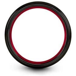 Chroma Color Collection Tungsten Carbide Wedding Band Ring 8mm for Men Women Green Red Blue Purple Black Copper Fuchsia Teal Interior with Dome Brushed Polished