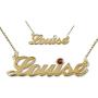 MyNameNecklace Personalized Name Necklace with Birthstone-Custom Pendant Precious Metals Nameplate Jewelry Gift for Women- Girl- Teens