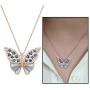 Absent Design Butterfly Necklaces for Women | Turquoise Aesthetic Jewelry | Evil Eye Pendant Necklace | Butterfly Gifts For Teen Girls-Rose Gold Necklace.
