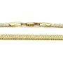 The Bling Factory 9mm 14k Yellow Gold Plated Flat Herringbone Chain Necklace + Gift Box