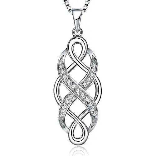 MUATOGIML 925 Sterling Silver Infinity Love Irish Celtic Knot Pendant Necklace Jewelry Gifts for Mom Wife Women