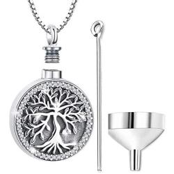 Cremation Jewelry for Ashes, Urn Necklace for Women, Sterling Silver Keepsake Pendant Charm