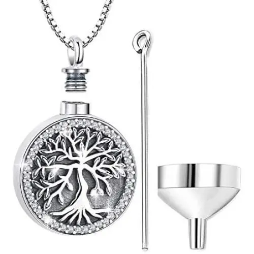 Cremation Jewelry for Ashes, Urn Necklace for Women, Sterling Silver Keepsake Pendant Charm Cremation Jewelry for Ashes, Urn Necklace for Women, Sterling Silver Keepsake Pendant Charm