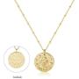 S.J JEWELRY 12 Constellations Zodiac Necklace Womens girls Simple Delicate 14K Gold Filled Coin Pendant Personalized Birthday Gifts Handmade Disc Chokers Necklace